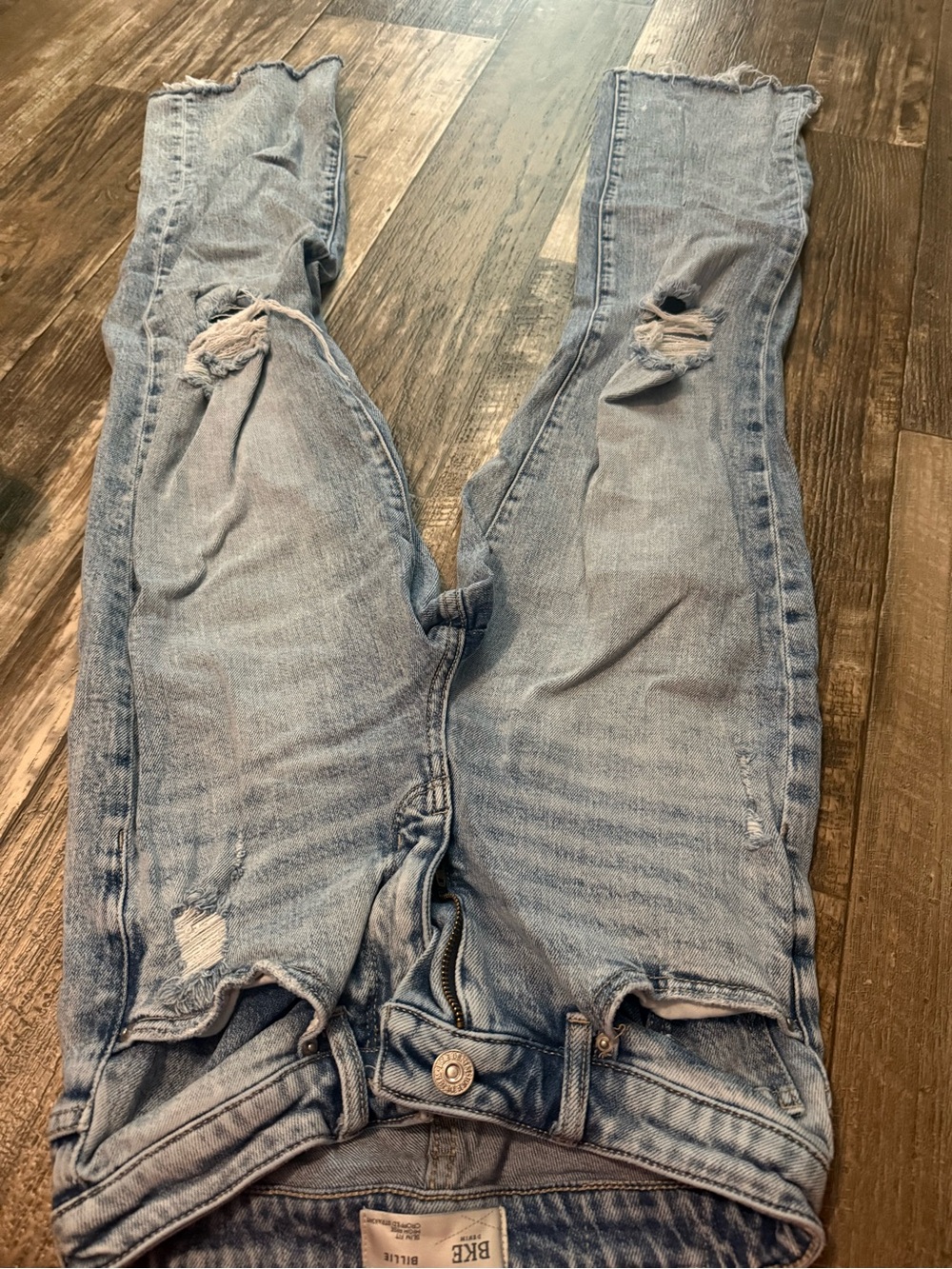 Buckle Light Blue Wide Leg Distressed Jeans - Picture 3 of 3